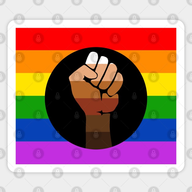 QPOC Pride Flag - Black Fist Sticker by valentinahramov